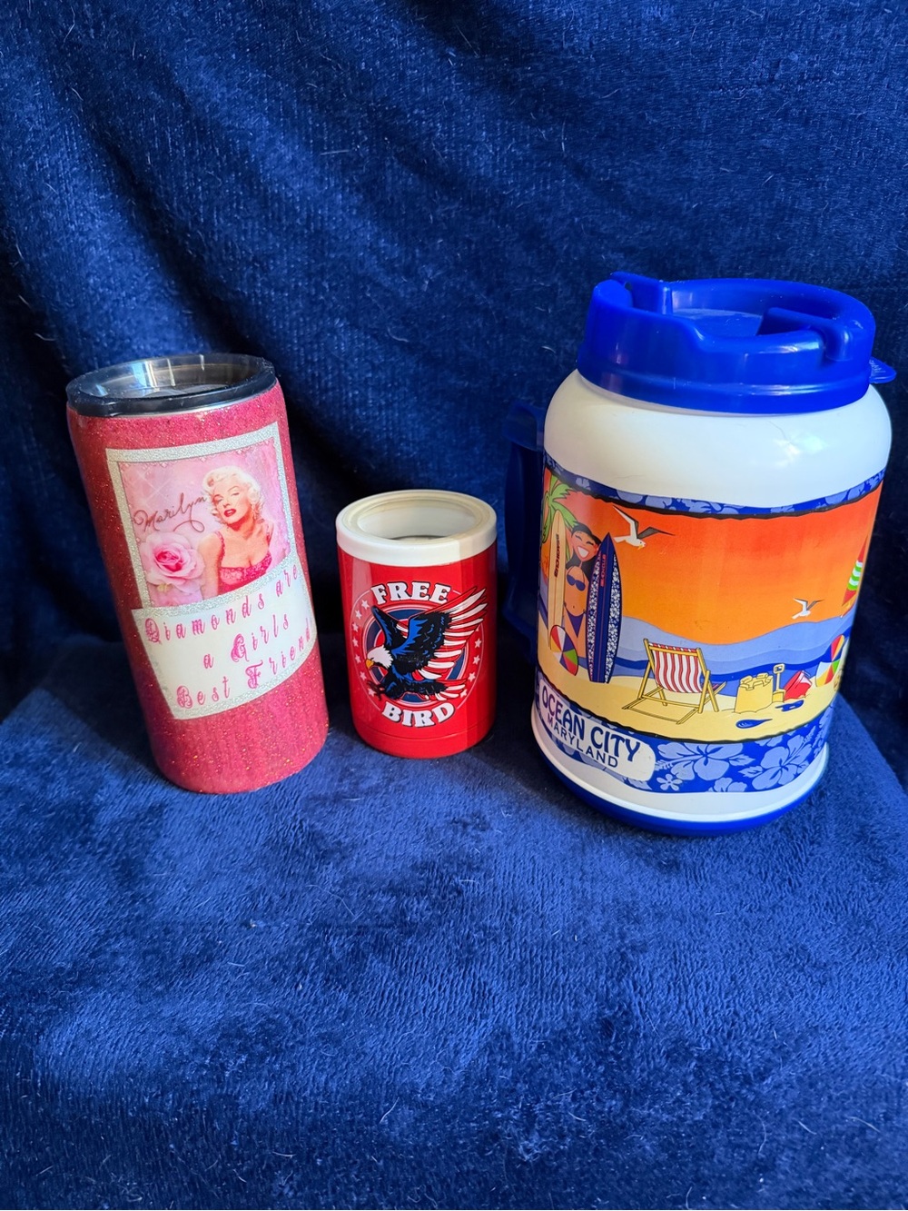 Ocean City Beach Insulated Beverage Jug - Blue & White